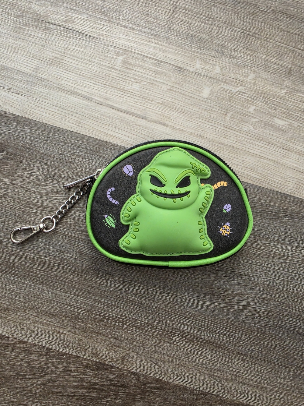 Disney Green Oogie Boogie Coin Pouch Keychain Wallet